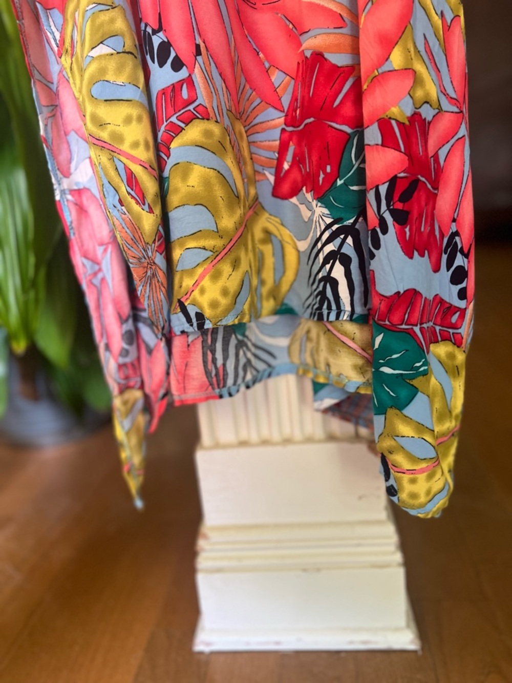 Tropical Maxi Dress Dolman Sleeve Kaftan Boho Resort Cover Up Cruise Vacation - Picture 3 of 10